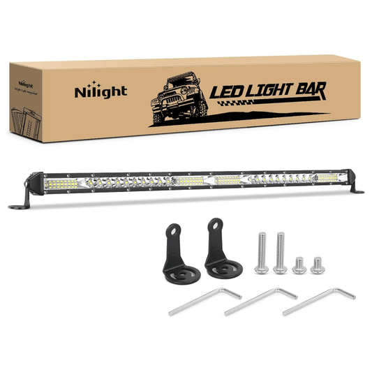 20" 156W 52LED Single Row Ultra-Slim Spot Flood LED Light Bars Nilight