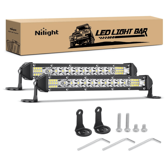 11" 78W 26LED Single Row Ultra-Slim Spot Flood LED Light Bars Nilight