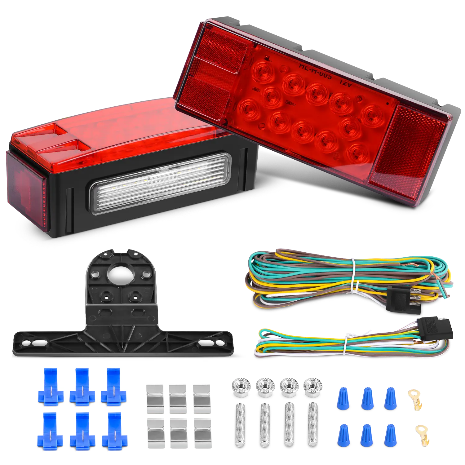 Trailer Light Submersible Low Profile Rectangular LED Trailer Light Kit (Pair)