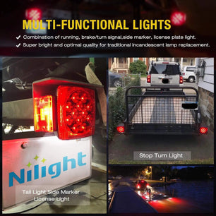 Trailer Light Submersible Square LED Trailer Light Kit (Pair)