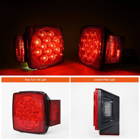 Trailer Light Submersible Square LED Trailer Light (Pair)