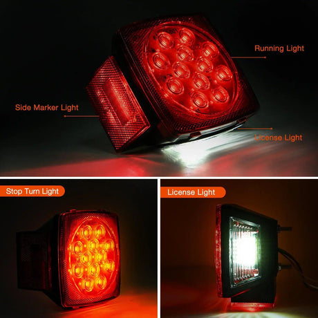 Trailer Light Submersible Square LED Trailer Light (Pair)