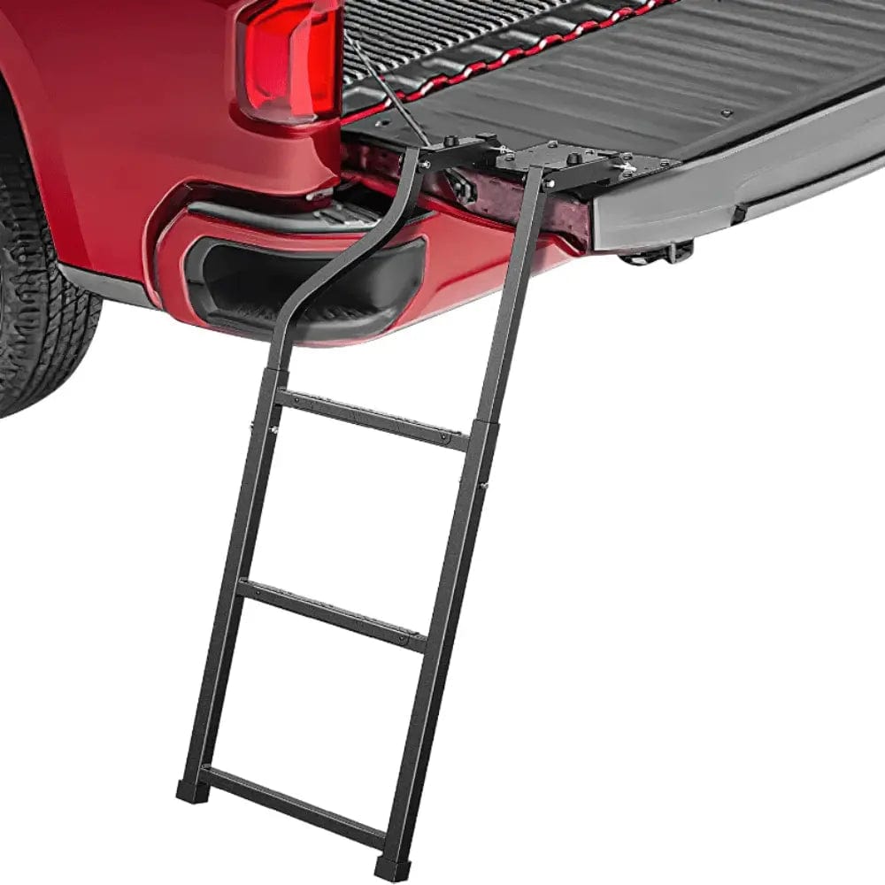 Tailgate Ladder For Pickup with Aluminum Step Grip Plate – Nilight