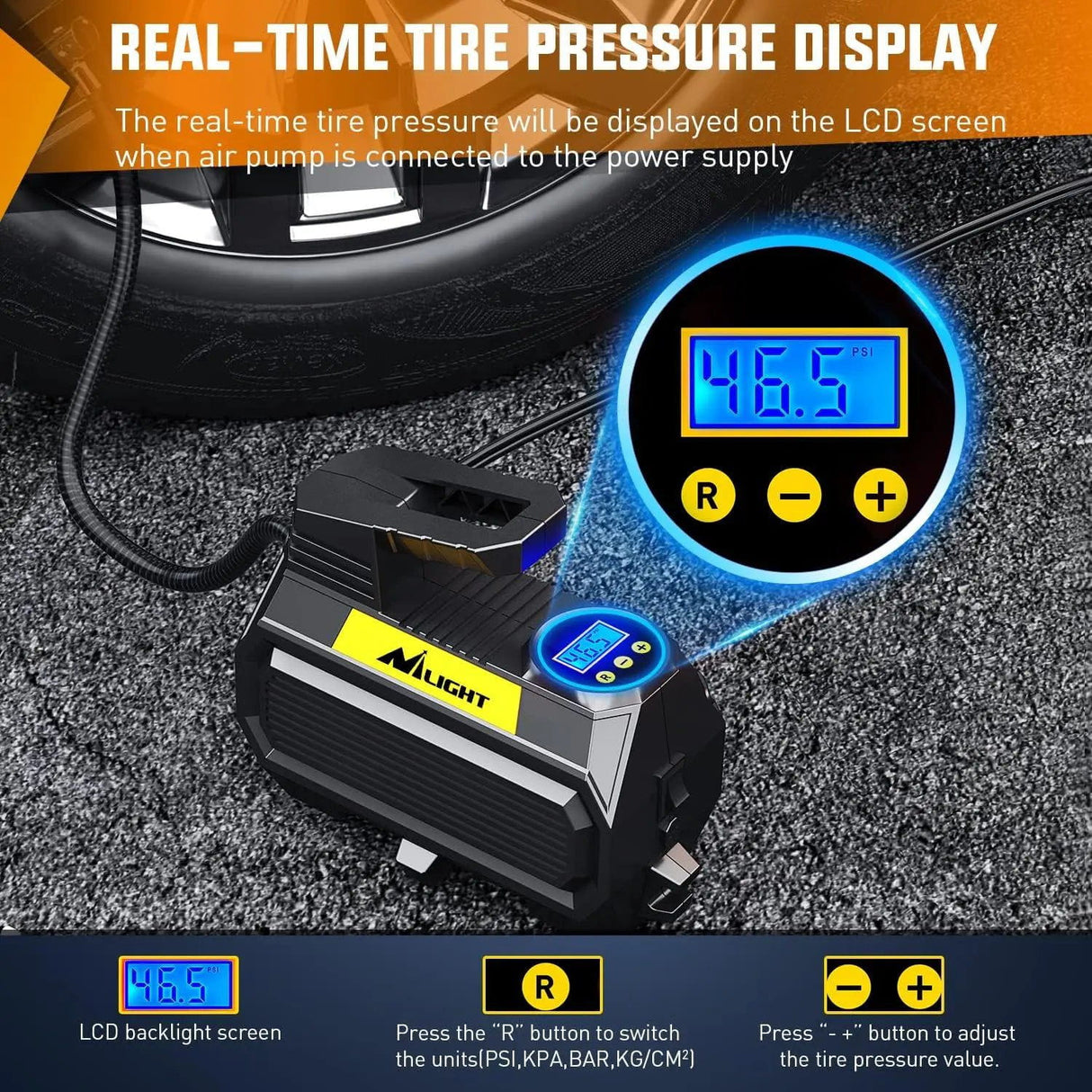 Vehicle Parts & Accessories Tire Inflator Air Compressor Pump