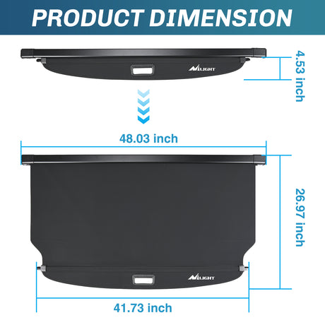 Nilight Trunk Cargo Cover for Toyota Venza 2021 2022 2023 2024, Retractable Security Shade Rear Cargo Cover, with Trunk Storage Net