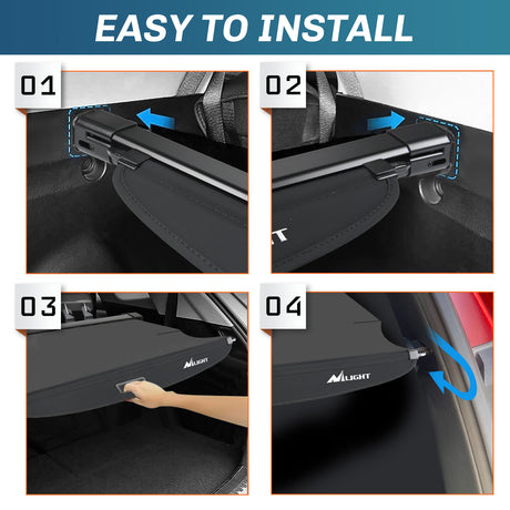 Nilight Trunk Cargo Cover for Toyota Venza 2021 2022 2023 2024, Retractable Security Shade Rear Cargo Cover, with Trunk Storage Net