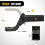 Trailer Hitch Ball Mount with 5/8in Hitch Pin Clip Fits 2in Receiver Square 7500 lbs 4in Drop 3in Rise Nilight