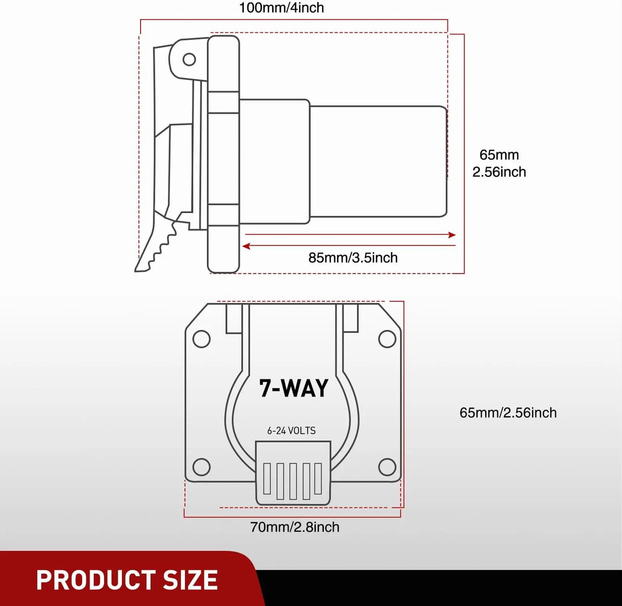 USCAR To 7Pin Trailer Connector Adapter Plug Nilight