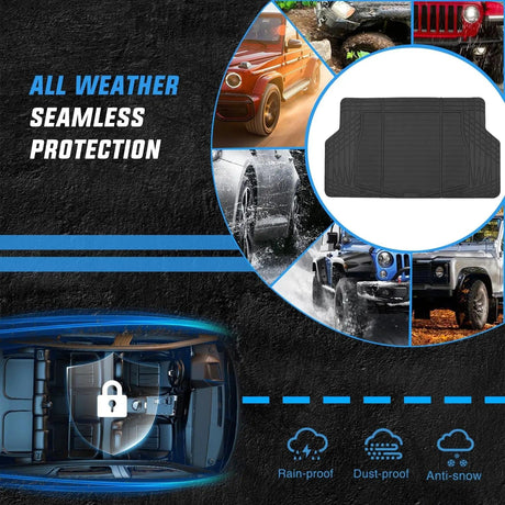 Universal Rubber Cargo Mats for Cars Trucks SUVs Nilight