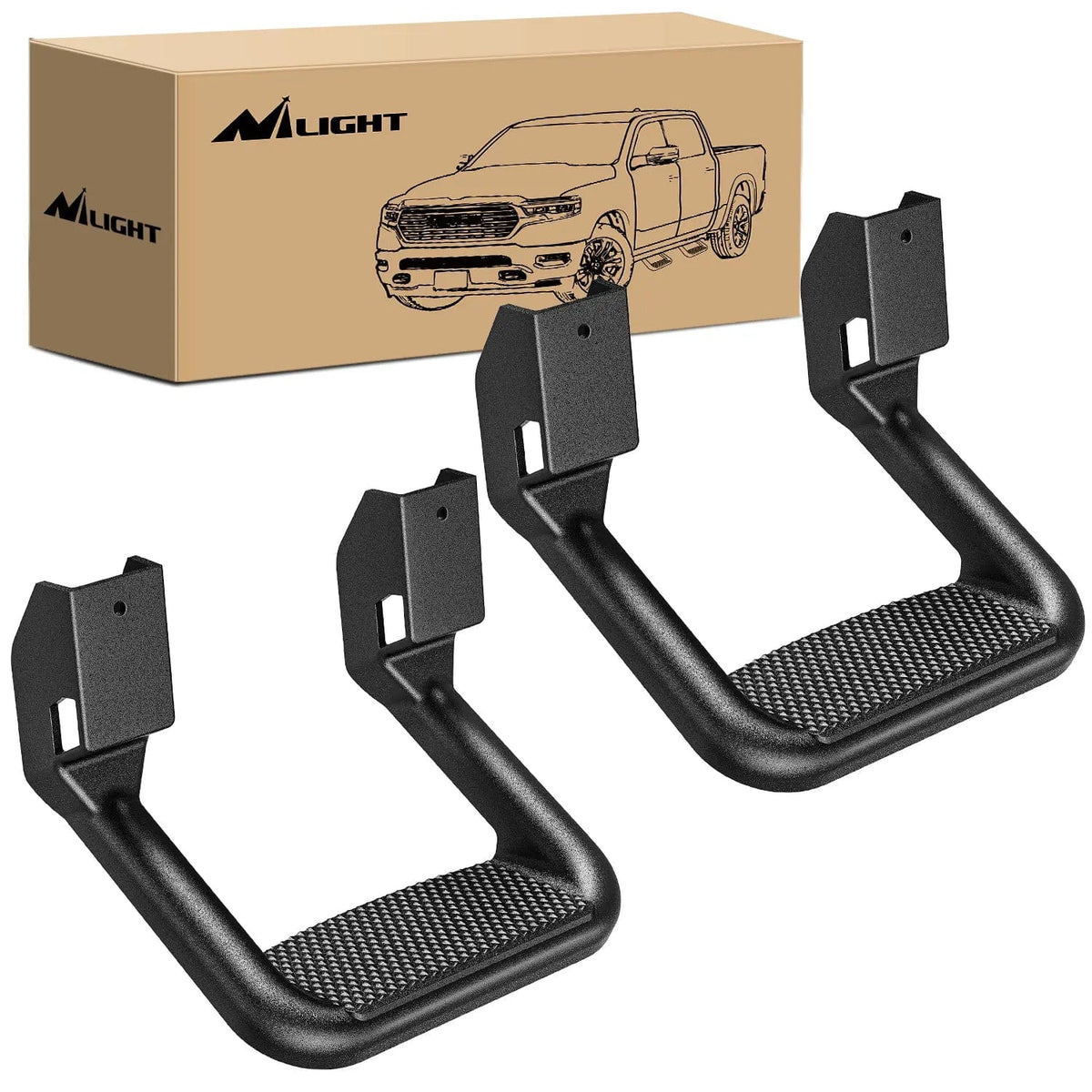 Universal Side Step Slip-Proof Aluminum Nerf Bars For Chevy Ford – Nilight