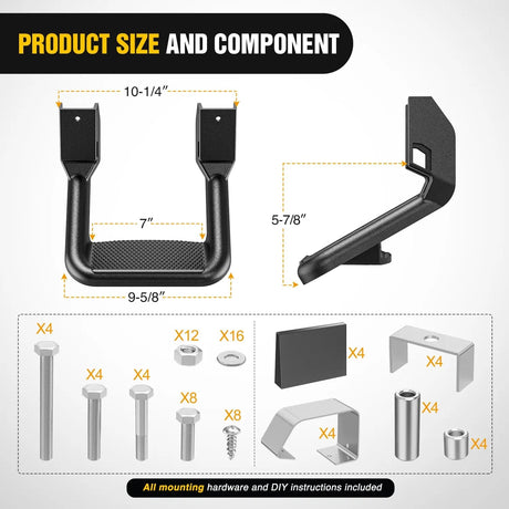 Universal Side Step Slip-Proof Aluminum Nerf Bars For Chevy Ford Toyota GMC Dodge RAM Truck 2PCS Nilight
