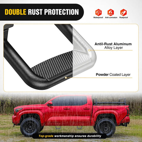 Universal Side Step Slip-Proof Aluminum Nerf Bars For Chevy Ford Toyota GMC Dodge RAM Truck 2PCS Nilight
