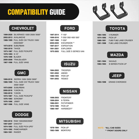 Universal Side Step Slip-Proof Aluminum Nerf Bars For Chevy Ford Toyota GMC Dodge RAM Truck 2PCS Nilight