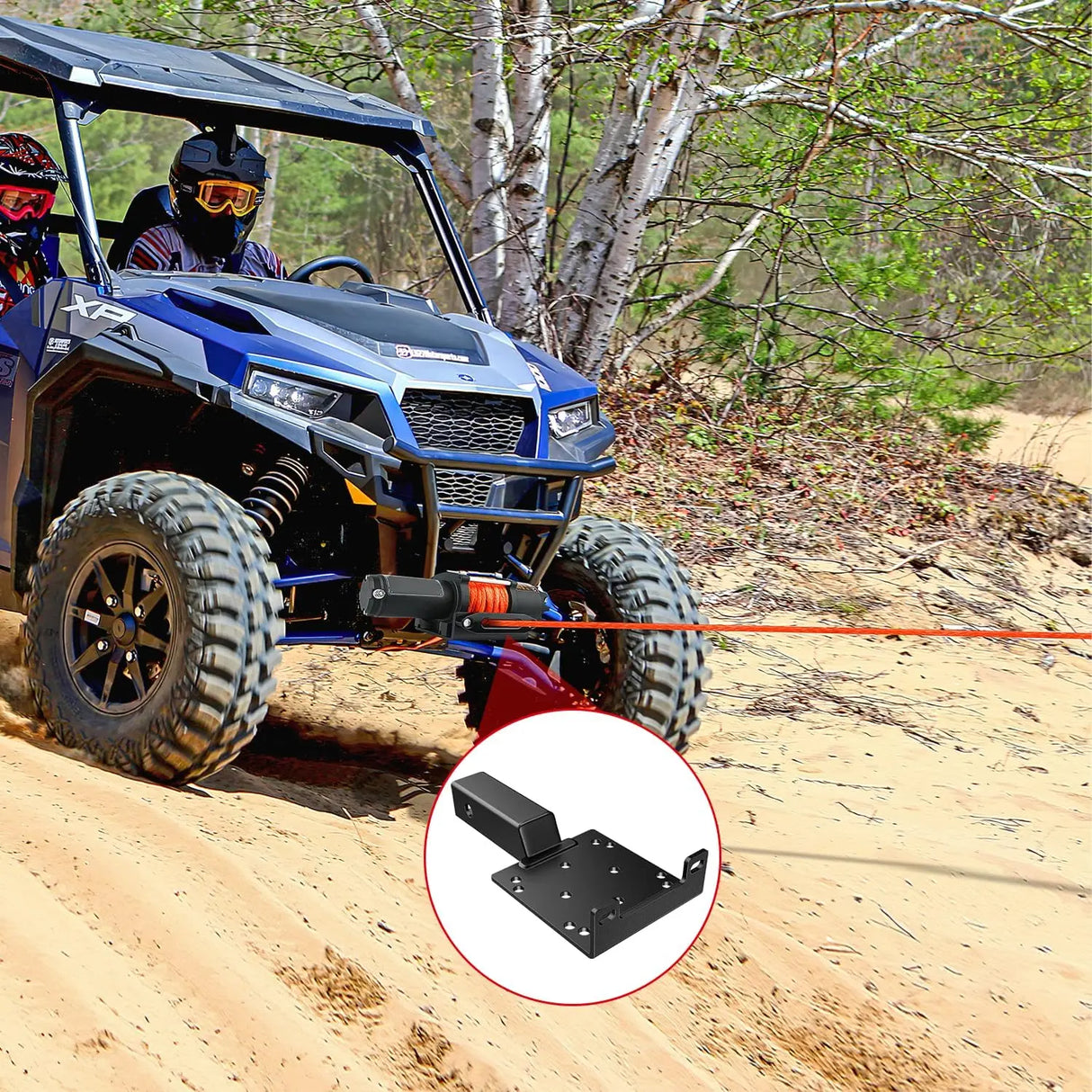 Universal Trailer Hitch Winch Mounting Plate with 2inch Receiver Nilight