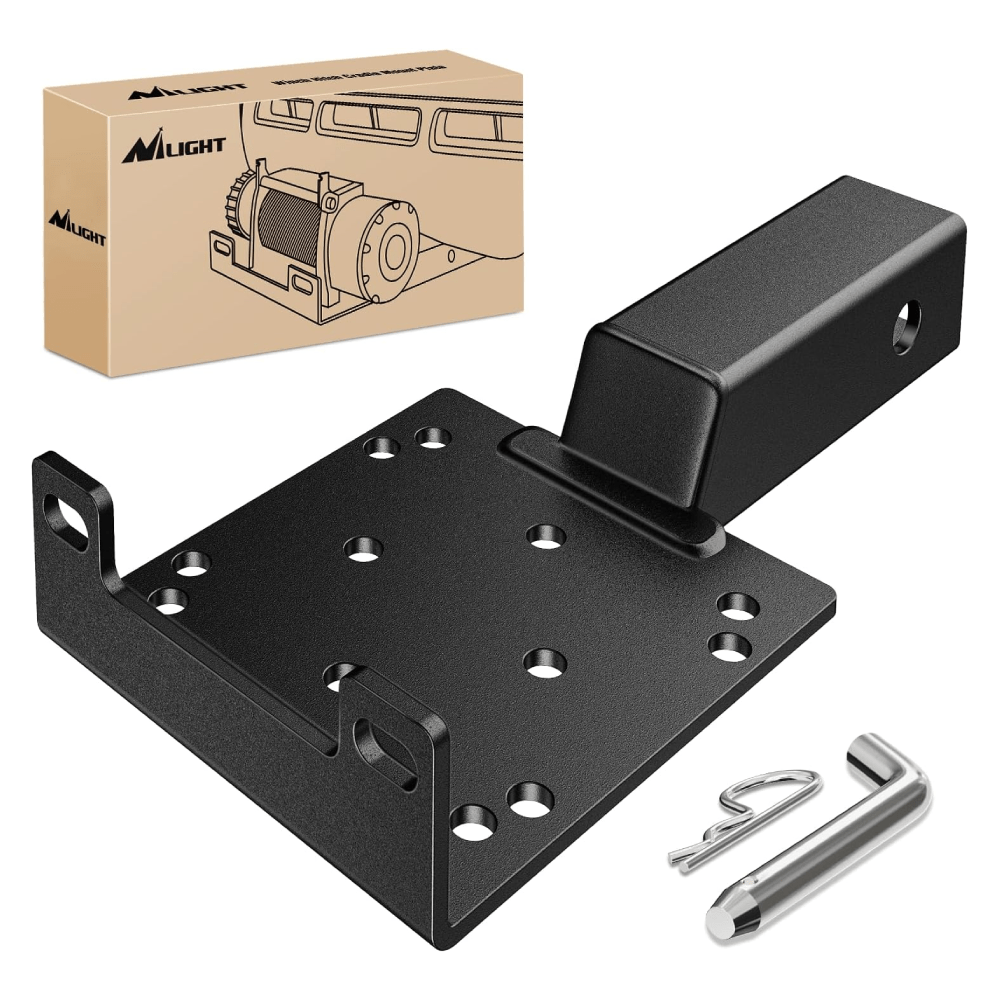 Universal Trailer Hitch Winch Mounting Plate with 2" Receiver Nilight