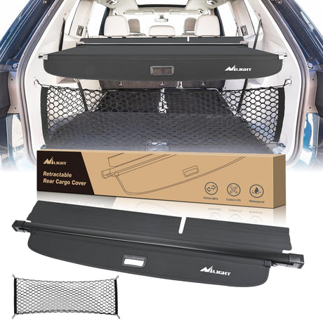 Nillight Trunk Cargo Cover  for VW Volkswagen Atlas 2018 2019 2020 2021 2022 2023 2024 2025, Retractable Privacy Security Shield Shade Rear Trunk Cover, with Trunk Storage Net