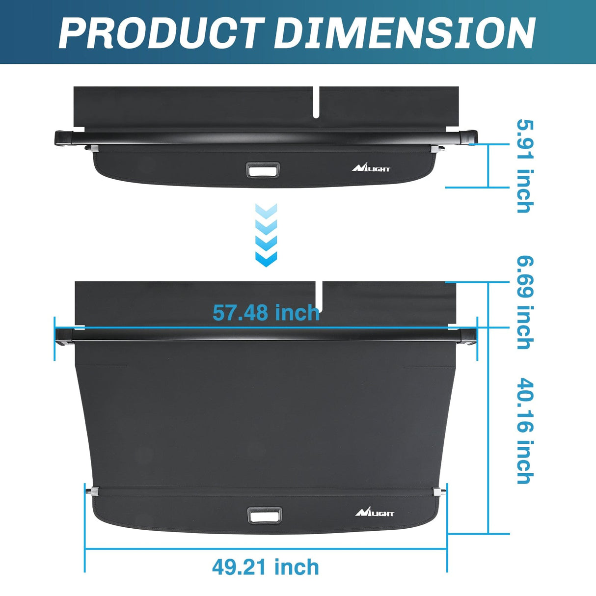 Nillight Trunk Cargo Cover  for VW Volkswagen Atlas 2018 2019 2020 2021 2022 2023 2024 2025, Retractable Privacy Security Shield Shade Rear Trunk Cover, with Trunk Storage Net