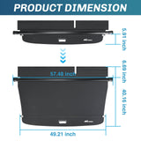 Nillight Trunk Cargo Cover  for VW Volkswagen Atlas 2018 2019 2020 2021 2022 2023 2024 2025, Retractable Privacy Security Shield Shade Rear Trunk Cover, with Trunk Storage Net