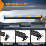 Nilight 144LED Traffic Advisor Strobe Light Bar with Controller Amber Blue Emergency Warning Lights Hazard Interior Front/Rear Windshield Flashing for Cars Plow Trucks Construction Vehicles