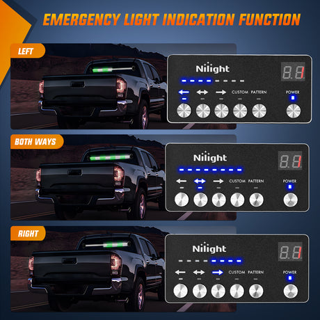 Nilight 144LED Traffic Advisor Strobe Light Bar with Controller Green White Emergency Warning Lights Hazard Interior Front/Rear Windshield Flashing for Cars Plow Trucks Construction Vehicles