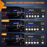 Nilight 144LED Traffic Advisor Strobe Light Bar with Controller Blue White Emergency Warning Lights Hazard Interior Front/Rear Windshield Flashing for Cars Plow Trucks Construction Vehicles