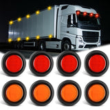 2.5 Inch Amber Red 13 Leds Round Marker Clearance Light (8 Pcs)