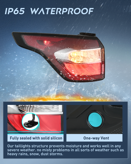 Nilight Taillight Assembly Compatible with 2017 2018 2019 Ford Escape Kuga Outer Rear Lamp Replacement OE Style with LED and halogen bulbs Driver Side