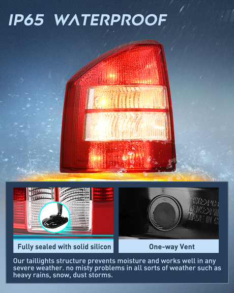 Nilight Taillight Assembly Compatible with 2007 2008 2009 2010 Jeep Compass Tail Light OE Style Rear Lamp Replacement Driver Side