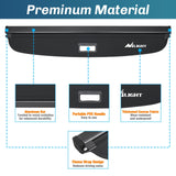 Trunk Cargo Cover Trunk Cargo Cover for Nissan Kicks 2018 2019 2020 2021 2022 2023 2024, Retractable Security Shade Rear Cargo Cover, with Trunk Storage Net