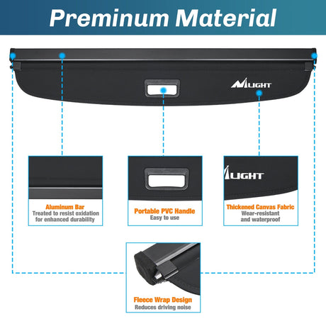 Trunk Cargo Cover Trunk Cargo Cover for Nissan Kicks 2018 2019 2020 2021 2022 2023 2024, Retractable Security Shade Rear Cargo Cover, with Trunk Storage Net