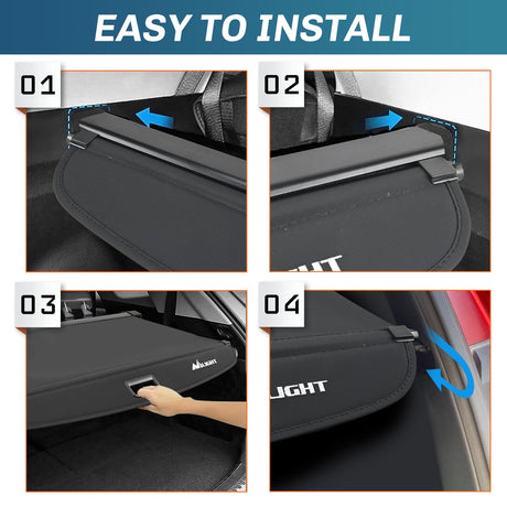 Trunk Cargo Cover Trunk Cargo Cover for Nissan Kicks 2018 2019 2020 2021 2022 2023 2024, Retractable Security Shade Rear Cargo Cover, with Trunk Storage Net