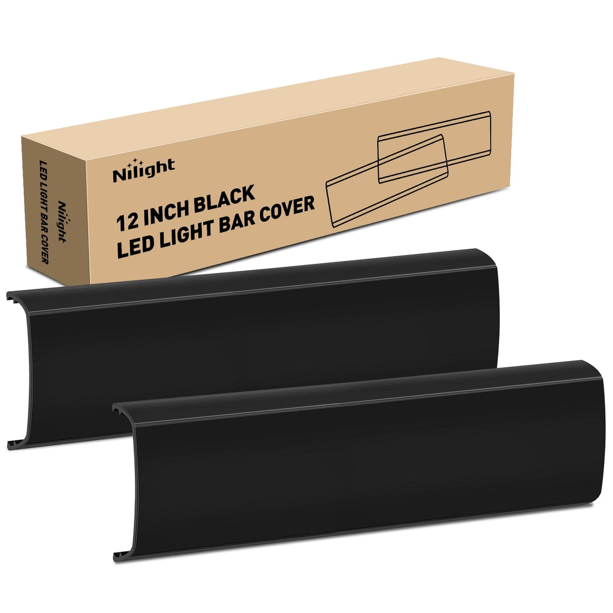 Nilight 2Pcs 12 inch Black Light Bar Cover