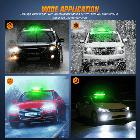 Roof Top strobe light 42 Leds Roof Top Green White Emergency Strobe Light Control Panel Magnetic Mount