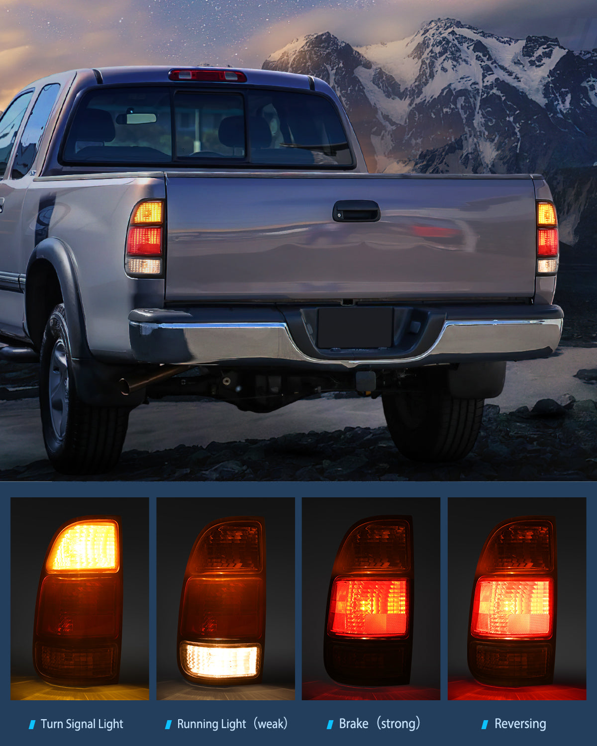 Taillight Assembly Compatible with 2000 2001 2002 2003 2004 2005 2006 Toyota Tundra Tail Light OE Style Rear Lamp Replacement Left Driver Side