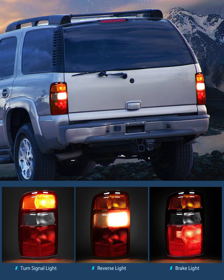 Nilight Taillight Assembly Compatible with 2000 2001 2002 2003 2004 2005 2006 Chevy Tahoe Suburban GMC Yukon Tail Light OE Style Rear Lamp Replacement Driver and Passenger Side