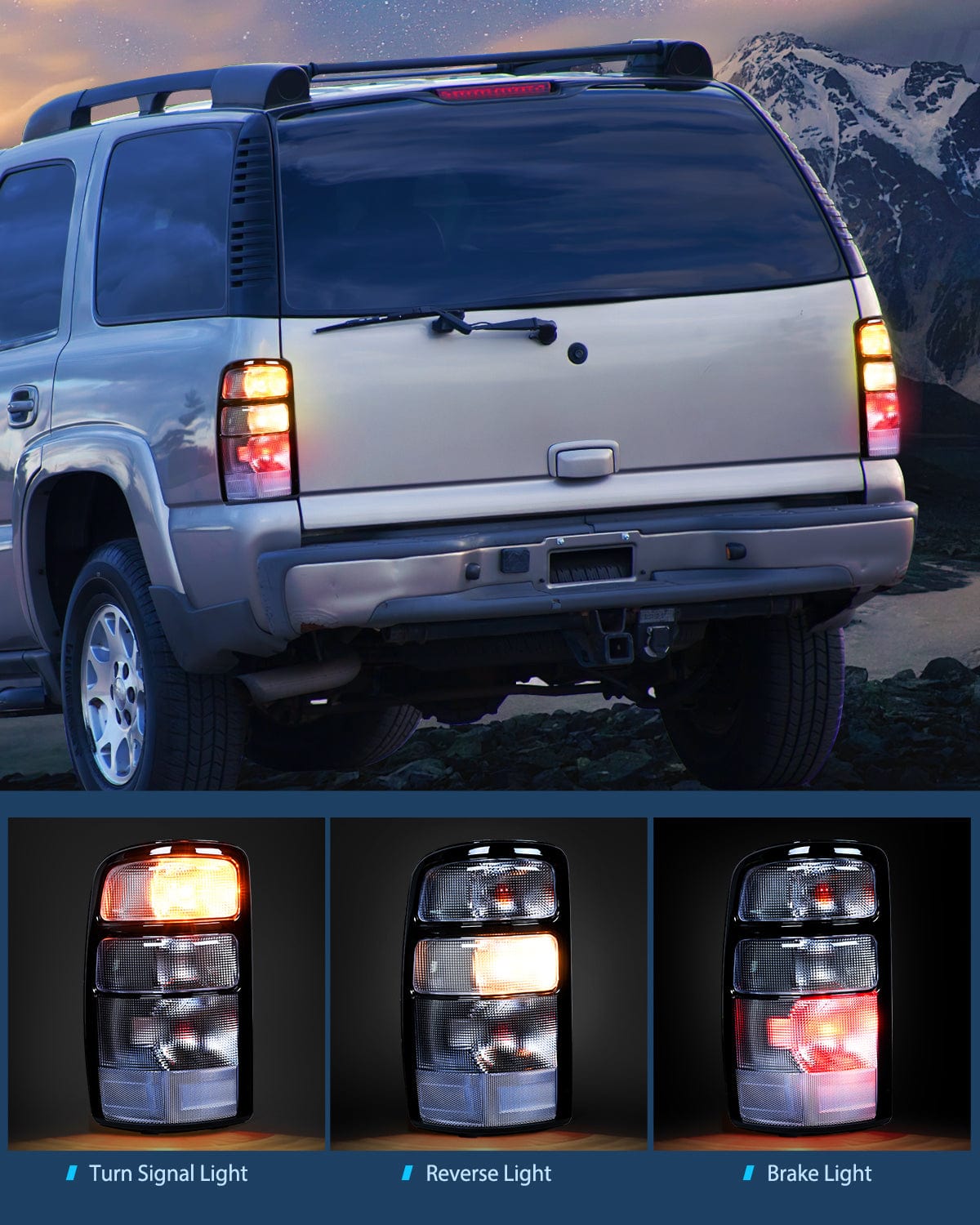 Nilight Taillight Assembly Compatible with 2000 2001 2002 2003 2004 2005 2006 Chevy Tahoe Suburban GMC Yukon Tail Light OE Style Rear Lamp Replacement Driver and Passenger Side