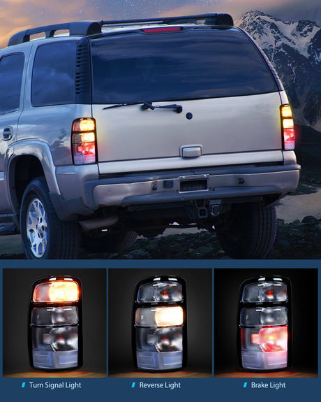 Nilight Taillight Assembly Compatible with 2000 2001 2002 2003 2004 2005 2006 Chevy Tahoe Suburban GMC Yukon Tail Light OE Style Rear Lamp Replacement Driver and Passenger Side