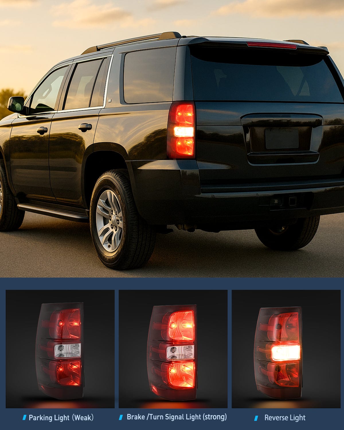 Nilight Taillight Assembly Compatible With 2007 2008 2009 2010 2011 2012 2013 2014 Chevy Chevrolet Tahoe Suburban Tail Lights Rear Lamps Replacement Driver Dark Red