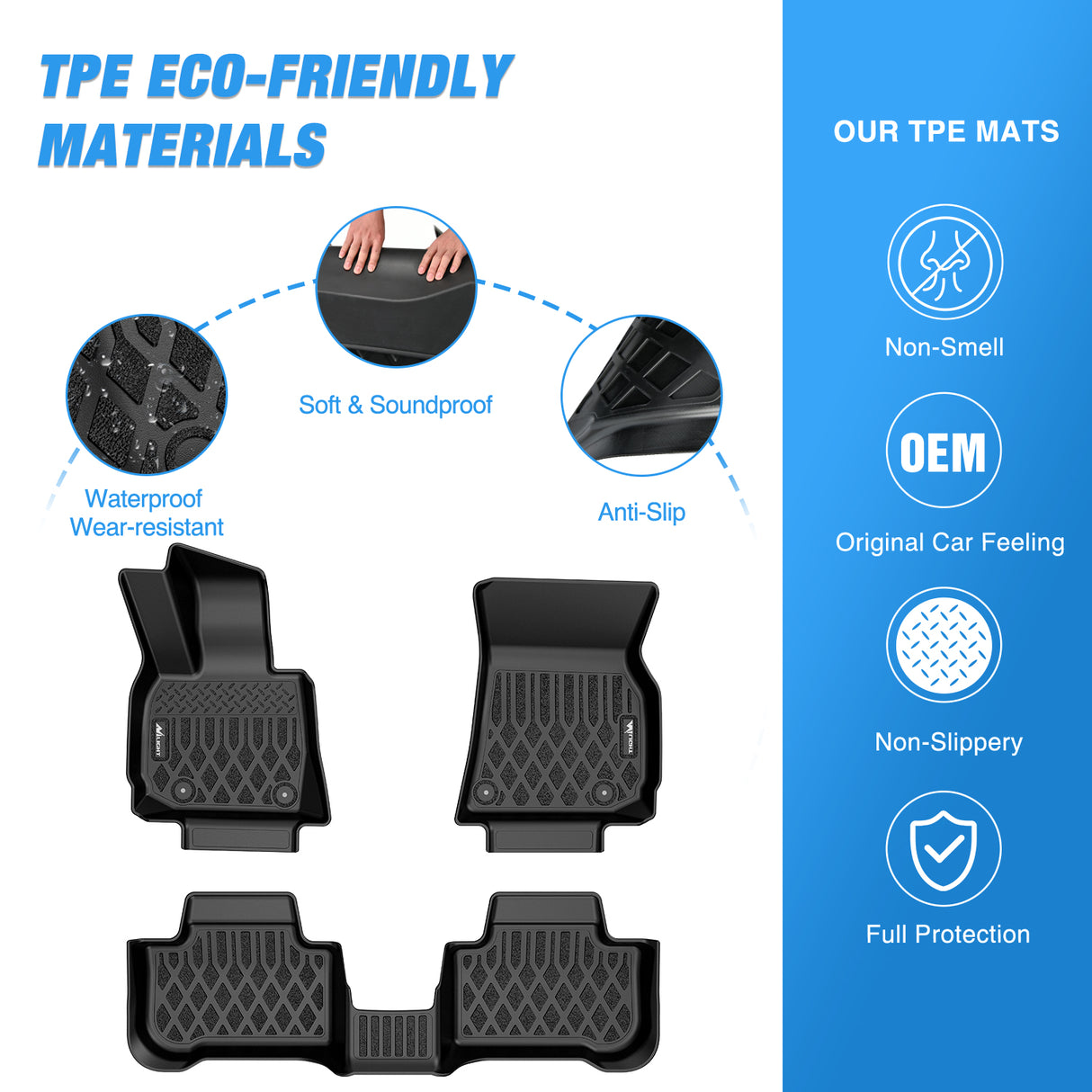 Floor Mat TPE Floor Mats for BMW X3 2025 2026 All Weather Custom Fit Heavy Duty Floor Liners