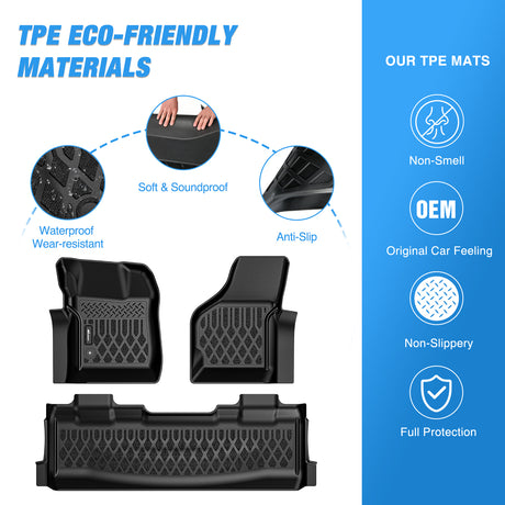 Floor Mat Floor Mats for Ford Flex 2009 2010 2011 2012 2013 2014 2015 2016 2017 2018 2019 All Weather Custom Fit Heavy Duty Floor Liners