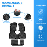 Floor Mat TPE Floor Mats for Volkswagen Tiguan 7 Seats 2018 2019 2020 2021 2022 2023 2024 All Weather Custom Fit Heavy Duty Floor Liners