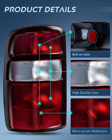 Nilight Taillight Assembly Compatible with 2000 2001 2002 2003 2004 2005 2006 Chevy Tahoe Suburban GMC Yukon Tail Light OE Style Rear Lamp Replacement Driver and Passenger Side