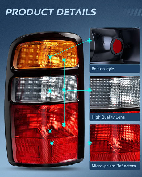 Nilight Taillight Assembly Compatible with 2000 2001 2002 2003 2004 2005 2006 Chevy Tahoe Suburban GMC Yukon Tail Light OE Style Rear Lamp Replacement Driver and Passenger Side