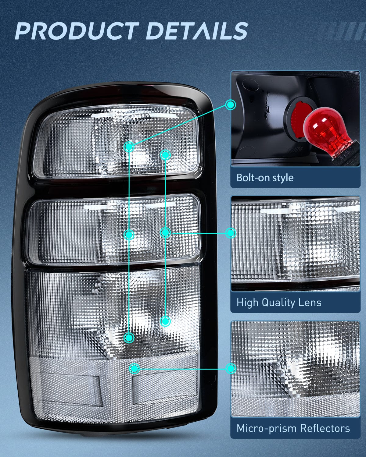 Nilight Taillight Assembly Compatible with 2000 2001 2002 2003 2004 2005 2006 Chevy Tahoe Suburban GMC Yukon Tail Light OE Style Rear Lamp Replacement Driver and Passenger Side