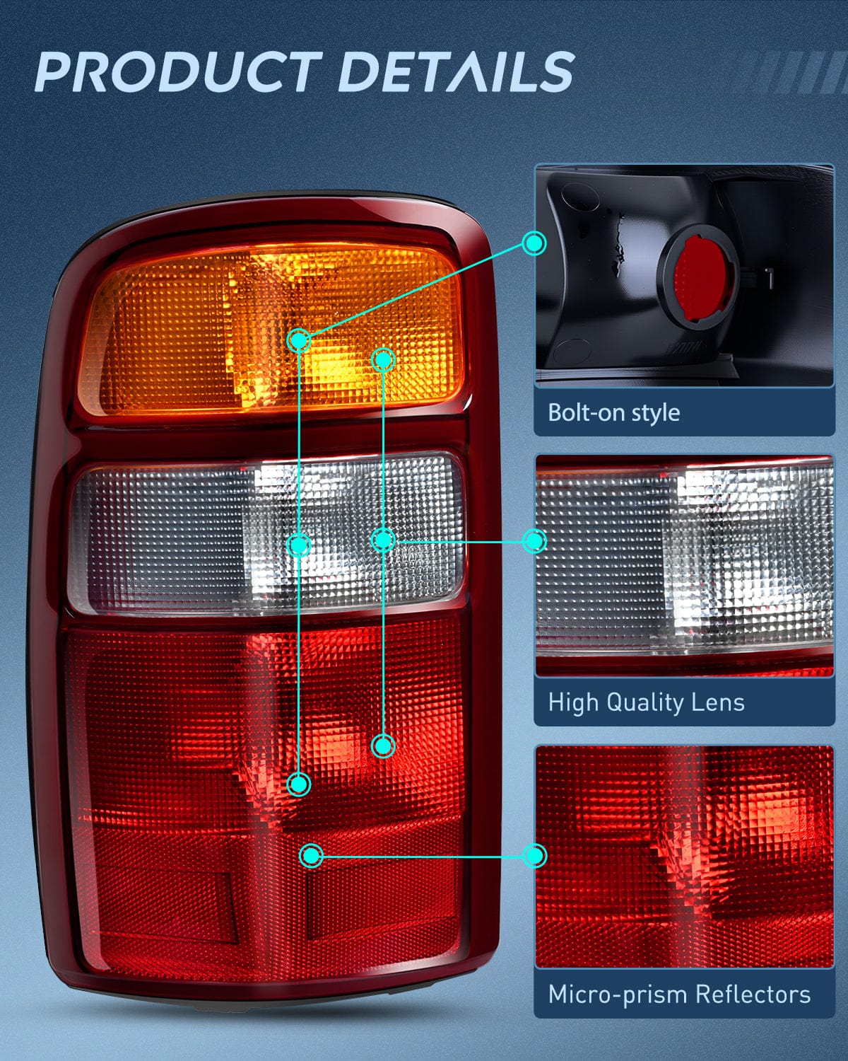 Nilight Taillight Assembly Compatible with 2000 2001 2002 2003 2004 2005 2006 Chevy Tahoe Suburban GMC Yukon Tail Light OE Style Rear Lamp Replacement Driver and Passenger Side