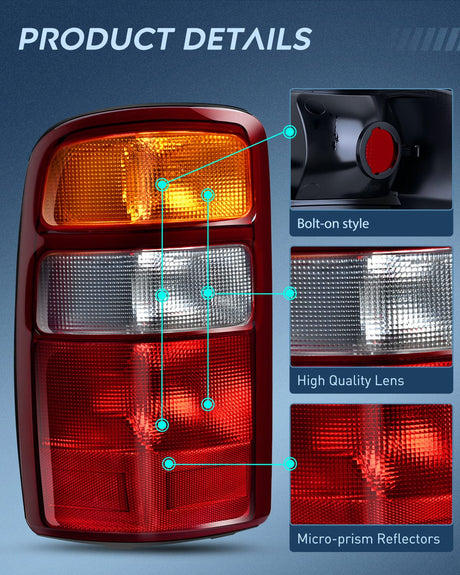 Nilight Taillight Assembly Compatible with 2000 2001 2002 2003 2004 2005 2006 Chevy Tahoe Suburban GMC Yukon Tail Light OE Style Rear Lamp Replacement Driver and Passenger Side