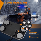 42 Leds Roof Top Blue Emergency Strobe Light Control Panel Magnetic Mount