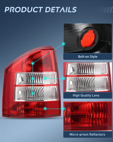 Nilight Taillight Assembly Compatible with 2007 2008 2009 2010 Jeep Compass Tail Light OE Style Rear Lamp Replacement Driver Side