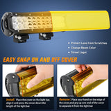 Nilight 12 Inch 72W 5000LM Double Row Spot Flood LED Light Bars with Amber/Black Covers (Pair)