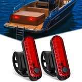 Marine Boat Navigation Light 2PCS Red Port Bow Lights Four Modes Waterproof Rechargeable Warning Safety Clearance Lamp for Skeeter Yacht Pontoon Trailer Truck Bike Backpack Helmet
